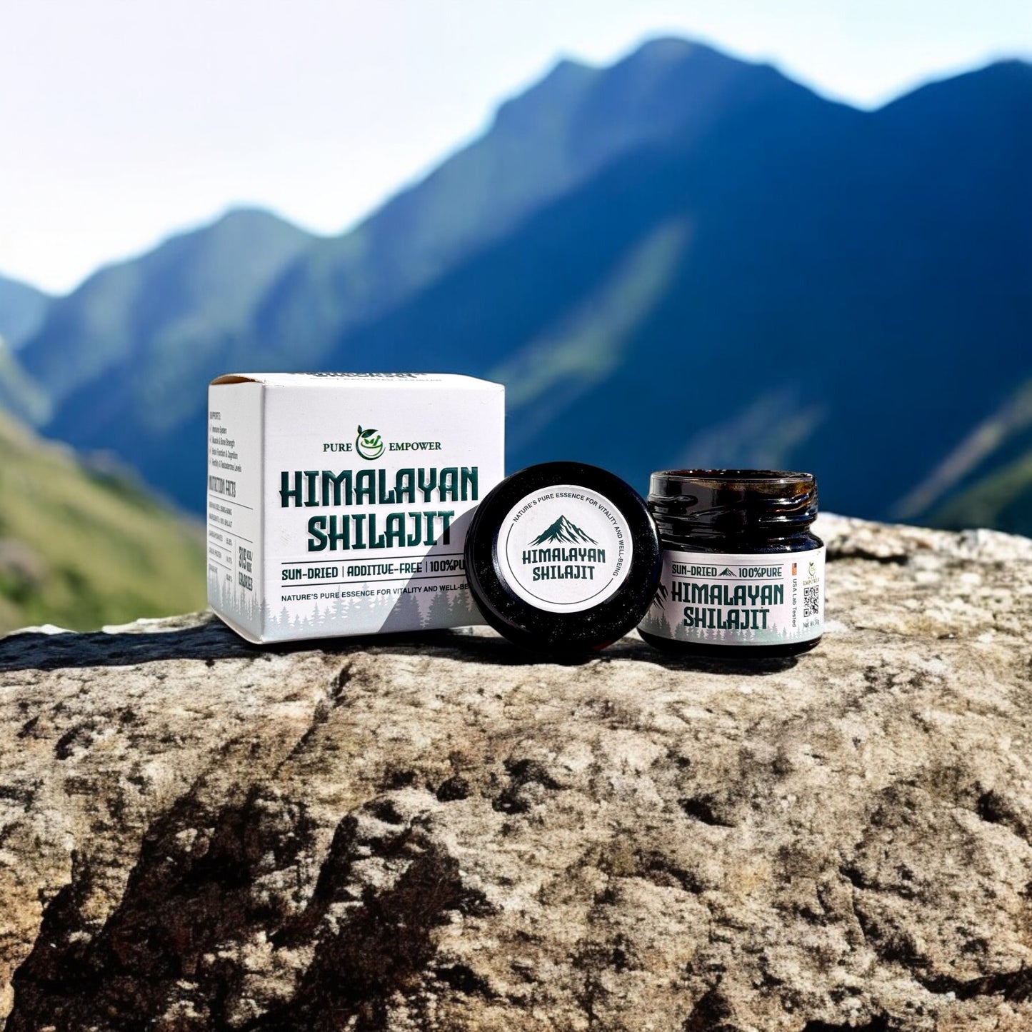 Pure Empower Shilajit 30g | Powerful Himalayan Resin | Gold Grade Hand-Collected Rocks | Full-Sun Dried & Naturally Purified for Energy, Strength & Stamina