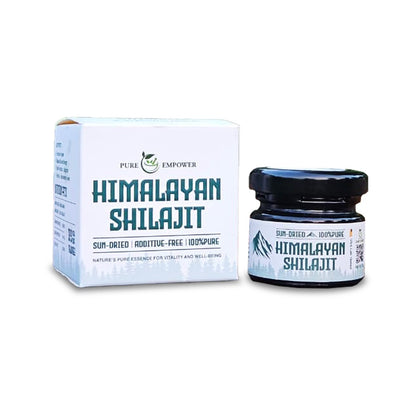Pure Empower Shilajit 30g | Powerful Himalayan Resin | Gold Grade Hand-Collected Rocks | Full-Sun Dried & Naturally Purified for Energy, Strength & Stamina